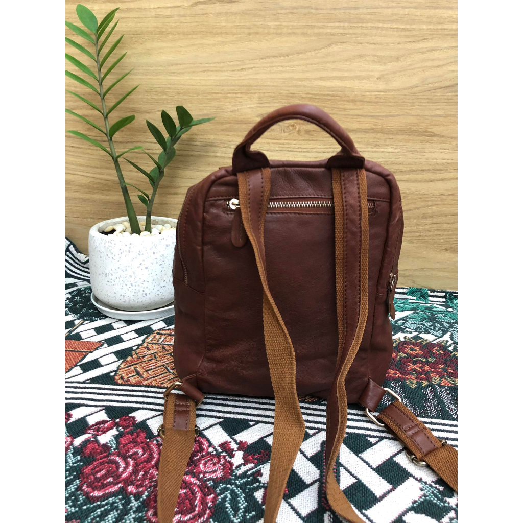Balo nữ da thật, màu nâu bò, đã qua sử dụng