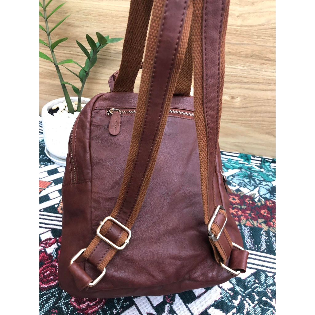 Balo nữ da thật, màu nâu bò, đã qua sử dụng