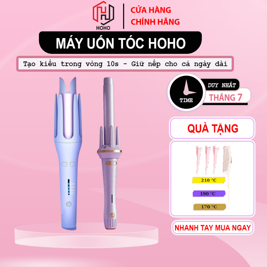 Máy Uốn Tóc Hoho Làm Xoăn Tự Động 3 Phút Tạo Kiểu Chất Liệu Gốm Sứ Đường Kính Uốn 28Mm 32Mm Bảo Hành 12 Tháng