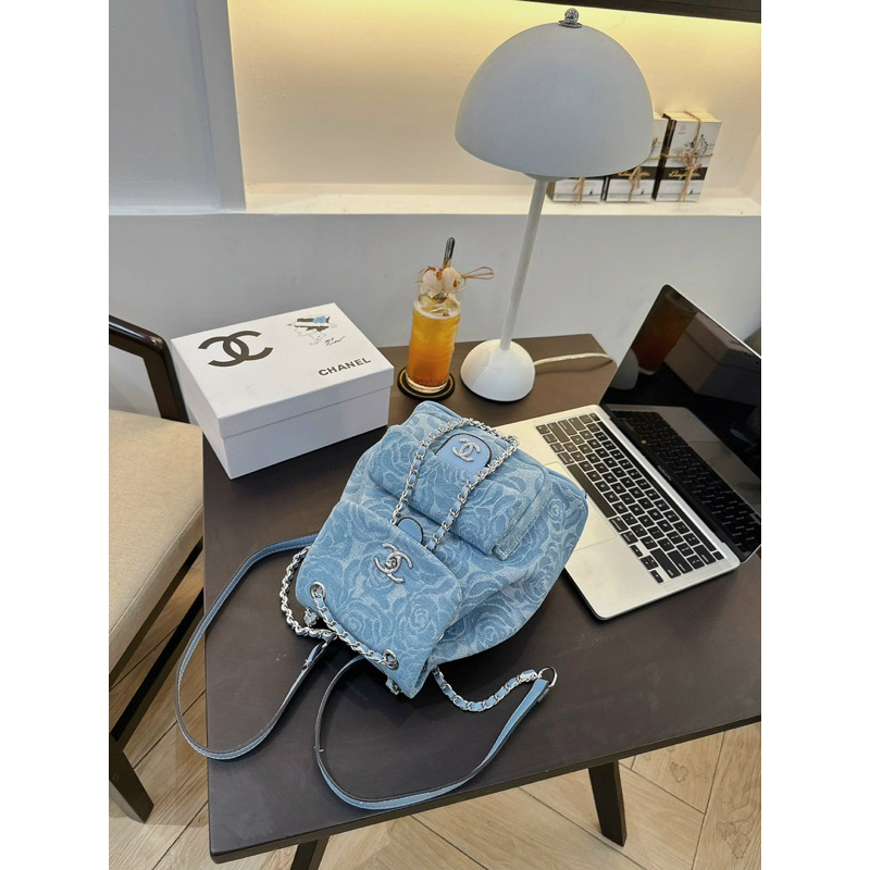 Balo jean hoa trà xịn sò xinh xĩu 23cm