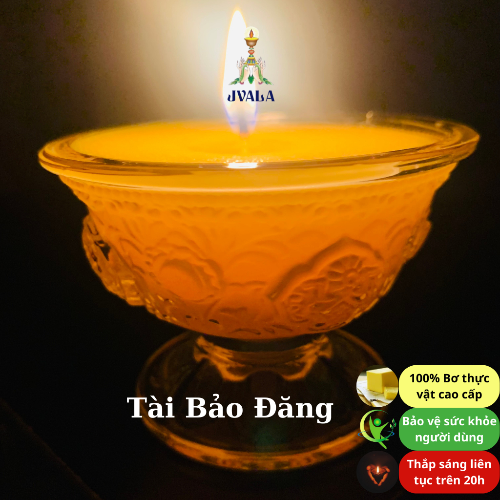 Đèn bơ cúng Phật JVALA - Tài Bảo Đăng (nến bơ cao cấp)