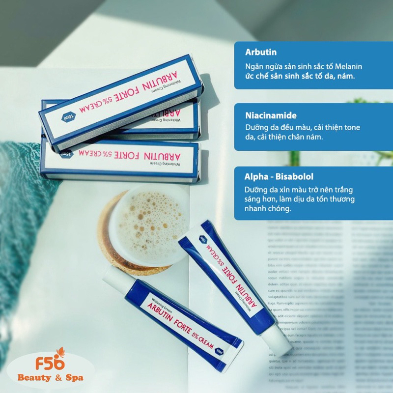 Kem trắng da nồng độ cao Arbutin Forte 5% Cream 15 ml