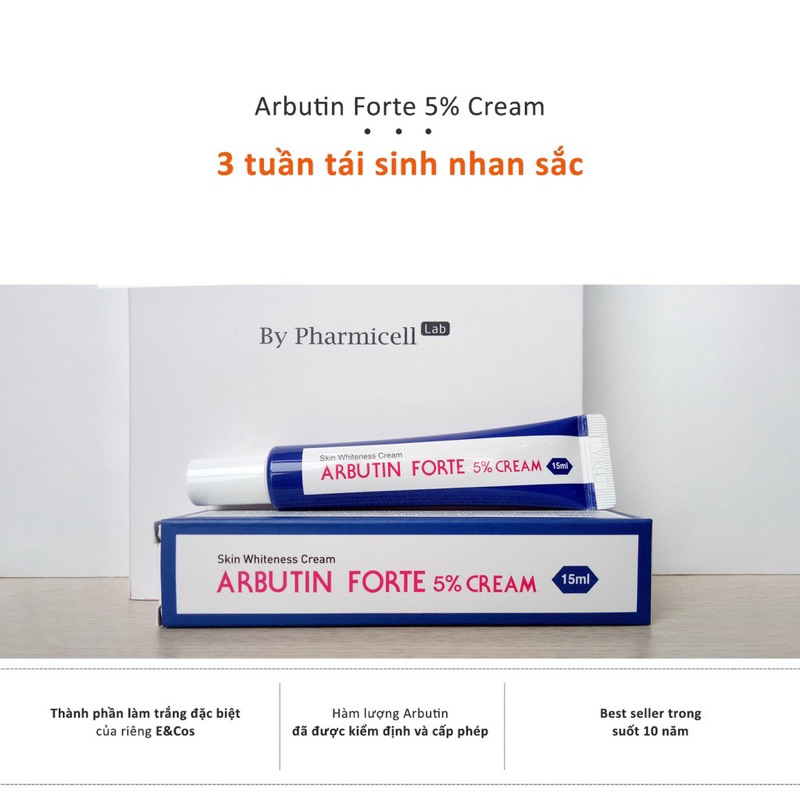 Kem trắng da nồng độ cao Arbutin Forte 5% Cream 15 ml
