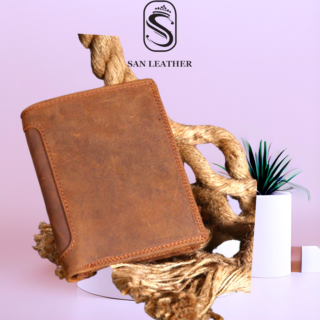Ví da Bò Sáp làm bằng tay nguyên bản San leather S1209