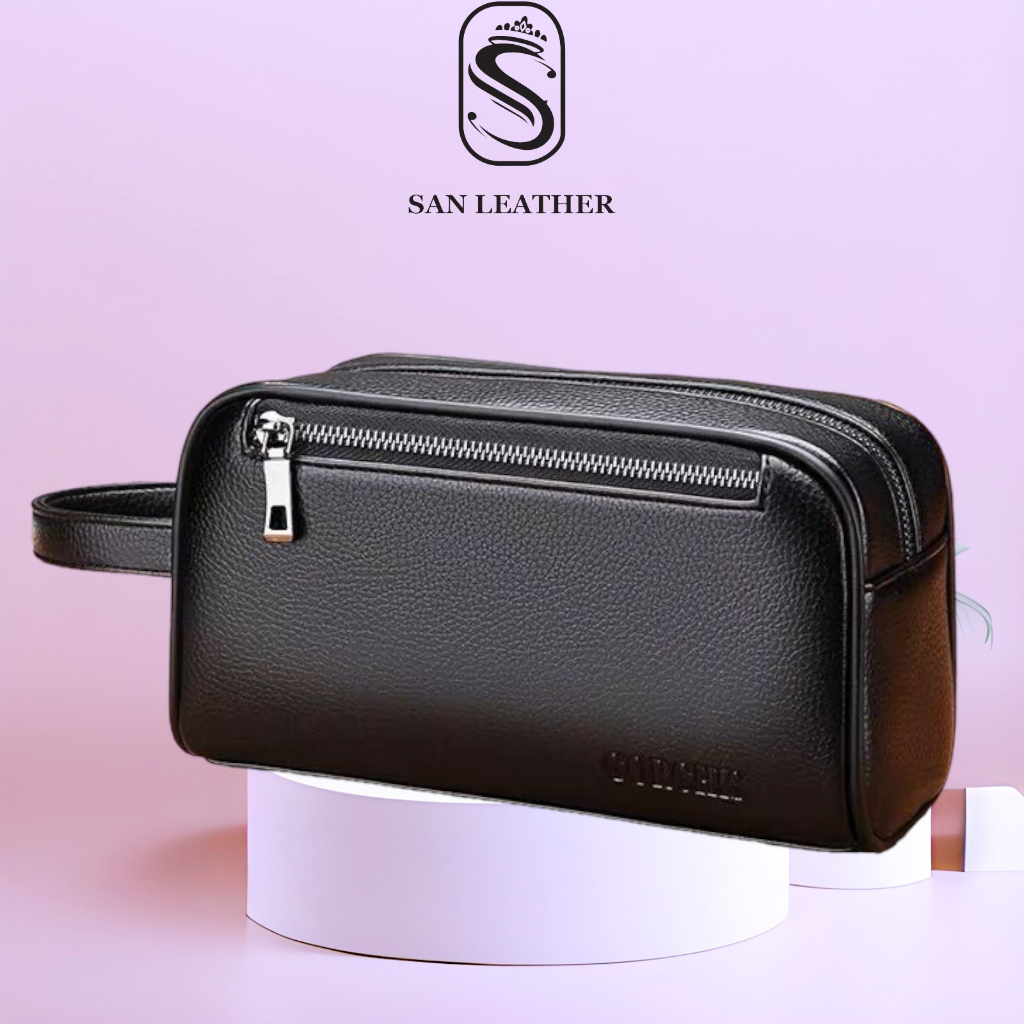 Ví Cầm Tay Nam San Leather,Clutch Cầm Tay Dạng Hộp S7206