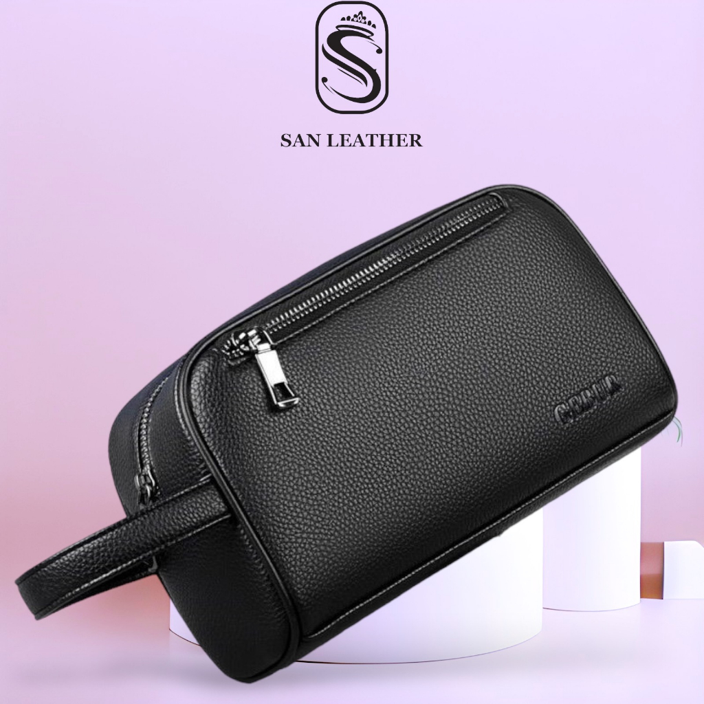 Ví Cầm Tay Nam San Leather,Clutch Cầm Tay Dạng Hộp S7206