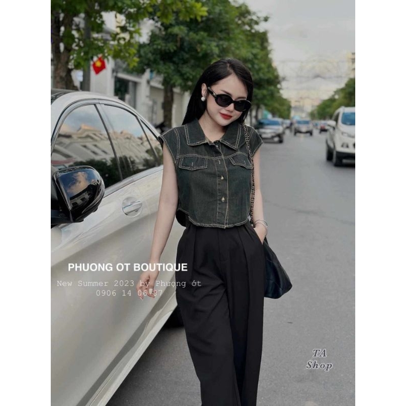 Áo sơmi jeans ngắn hàng QCL1