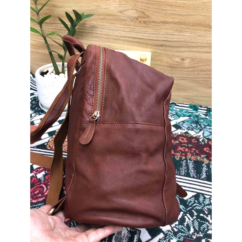 Balo nữ da thật, màu nâu bò, đã qua sử dụng