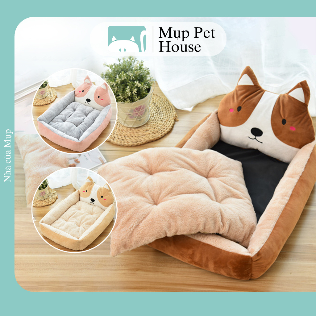 Đệm Ngủ Cho Mèo, Cho Chó, Thảm Ngủ Cho Thú Cưng AKITA, Ổ Nằm Hình Thú Cưng Dễ Thương, Chất Liệu Bông Kháng Khuẩn