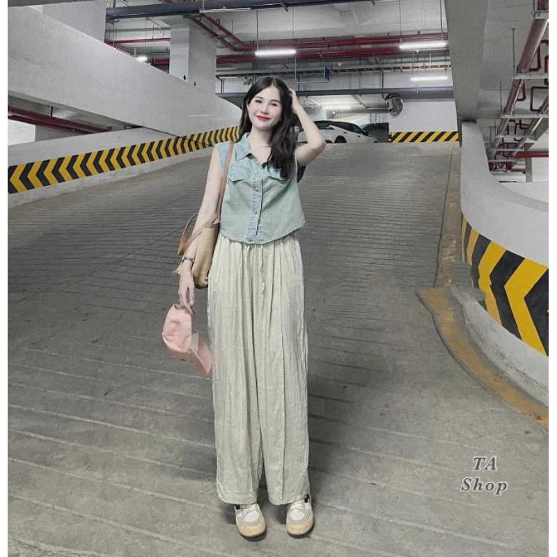 Áo sơmi jeans ngắn hàng QCL1