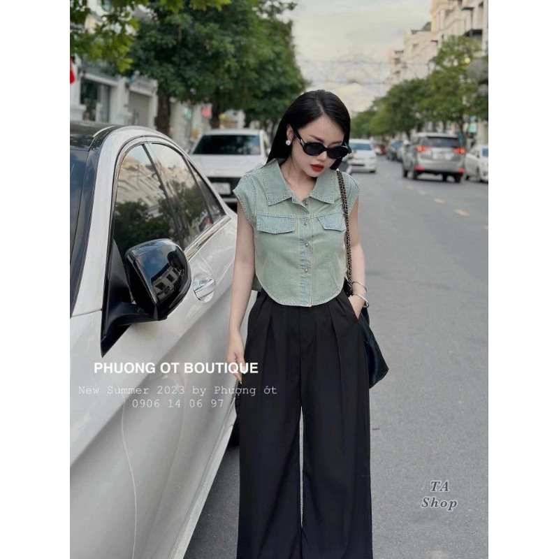 Áo sơmi jeans ngắn hàng QCL1