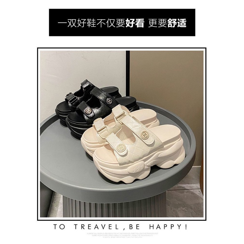 Dép bánh mì 2 quai đế 8cm