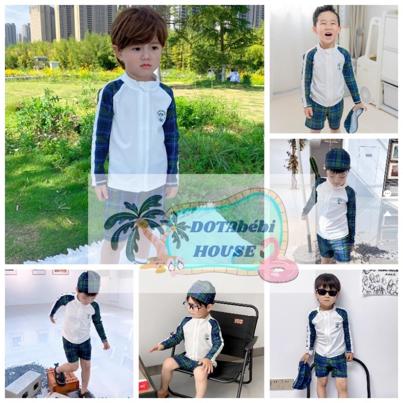 20-52kg tặng nón Đồ bơi rời tay dài MOMASONG UPF 50+ size đại cho bé trai cho nam người lớn mã SW0731 - DOTAbébi HOUSE