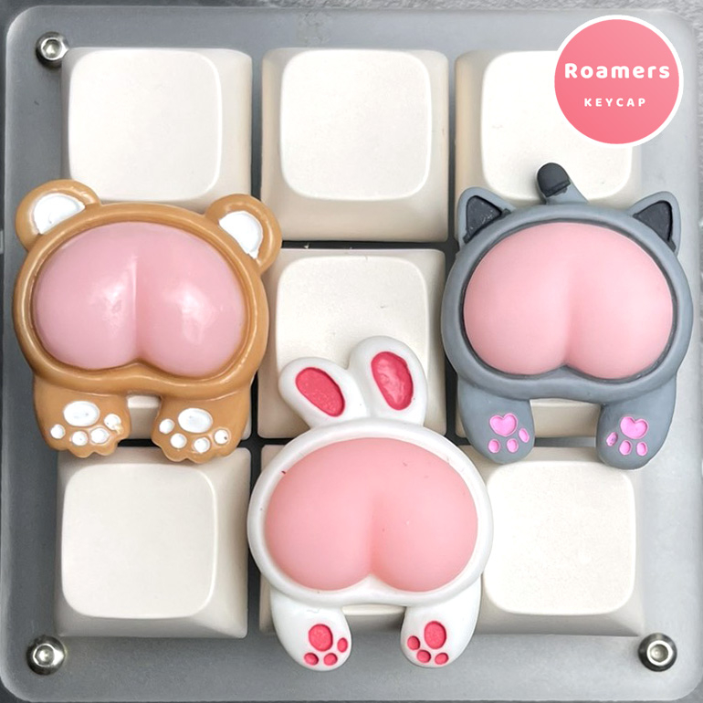 Nút Bàn Phím Cơ Mông Mèo Gấu Thỏ Phím Lẻ Keycap