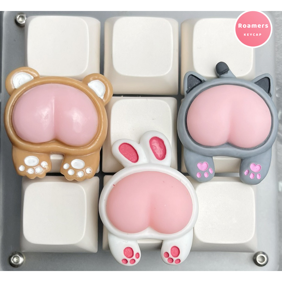Nút Bàn Phím Cơ Mông Mèo Gấu Thỏ Phím Lẻ Keycap