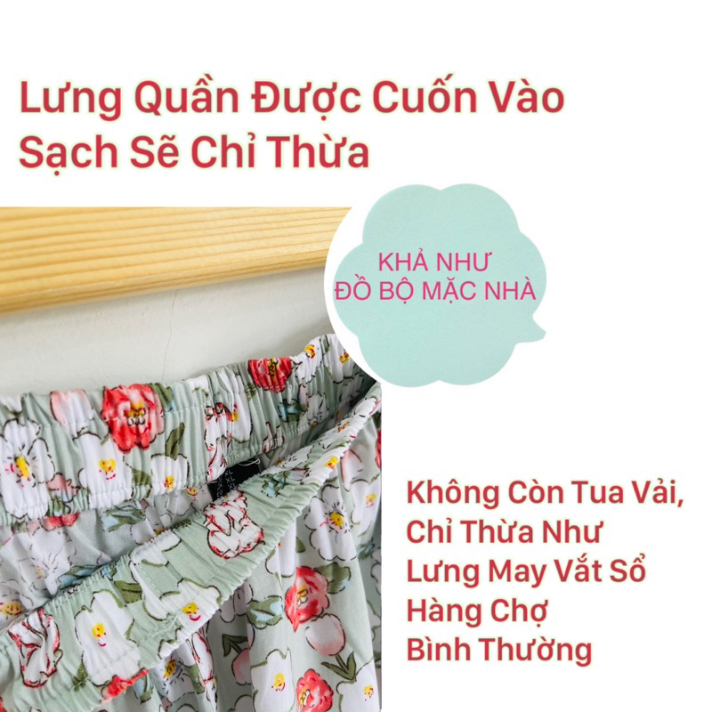 Bộ tole lanh nữ quần đùi lai bèo áo form rộng dáng babydoll tiểu thư tay chuông 50-70 ký