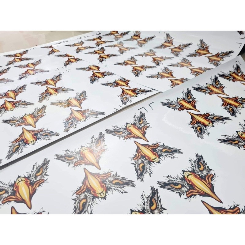 Tem Dán Xe Team Dán Xe Tem Decal Trang Trí Mặt Lạ Các Loại Xe Mẫu Đại Bàng 3D - Tem 3 Lớp Chống Nước