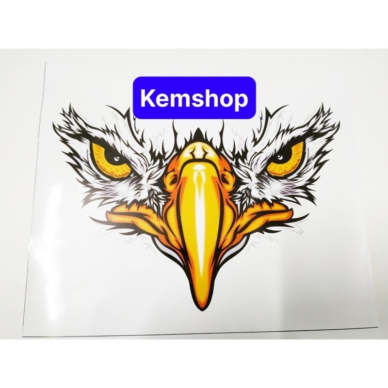 Tem Dán Xe Team Dán Xe Tem Decal Trang Trí Mặt Lạ Các Loại Xe Mẫu Đại Bàng 3D - Tem 3 Lớp Chống Nước