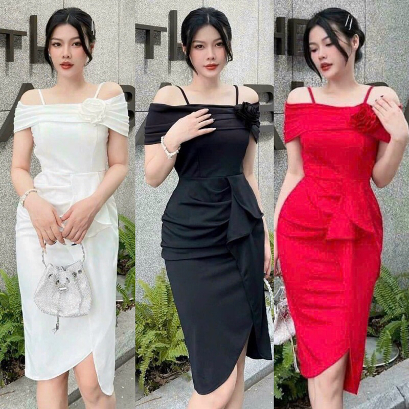 🍒Đầm dự tiệc body trễ vai (Free/ big size XL, 2XL)
