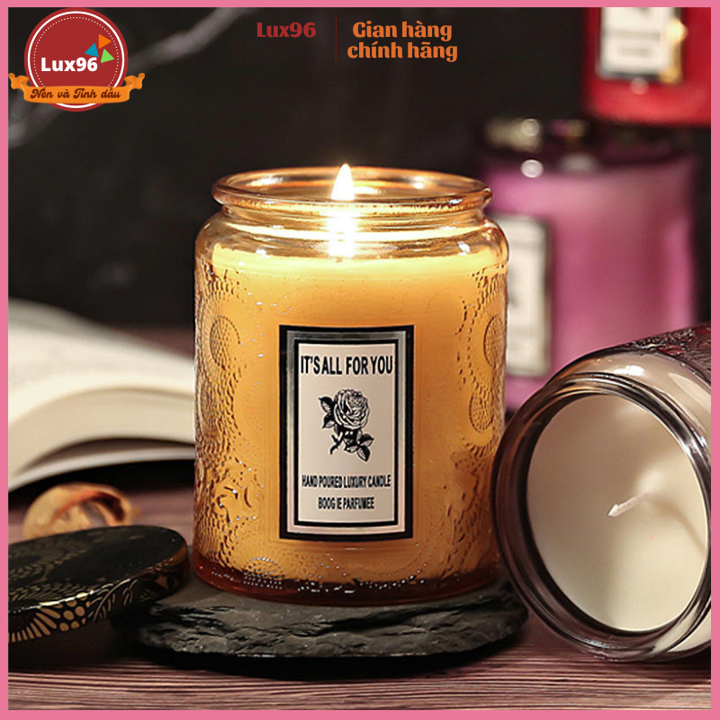 Nến thơm sáp đậu nành cốc thủy tinh, tạo hương thơm, khử mùi, không khói, decor size lớn
