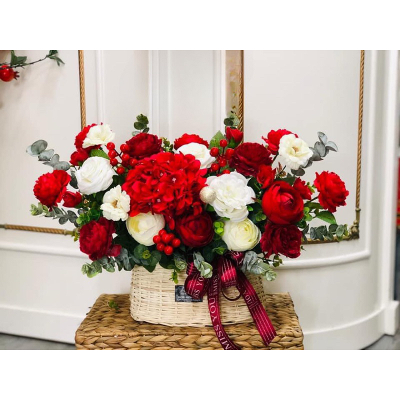 Lãng hoa giả decor để bàn, trang trí làm quà tặng khai trương, sinh nhật