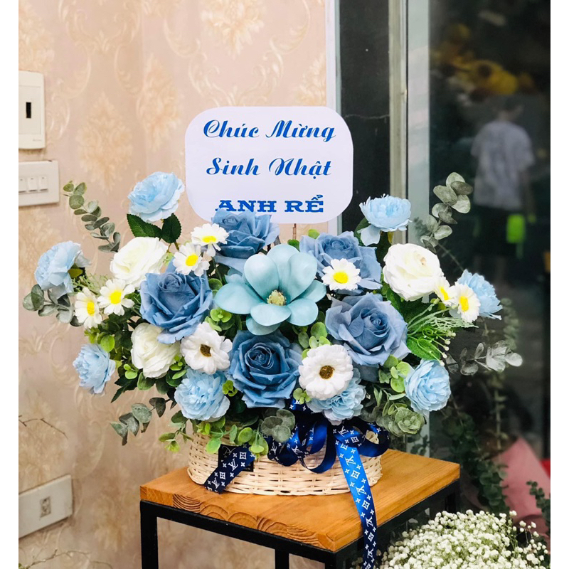 Lãng hoa giả decor để bàn, trang trí làm quà tặng khai trương, sinh nhật