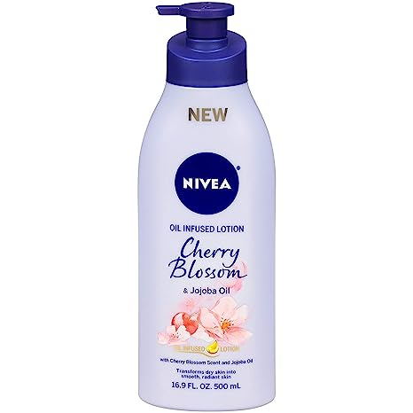 _Dưỡng thể giữ ẩm da chứa tinh dầu NIVEA Cherry Blossom & Jojoba Oil 500ml (Mỹ)