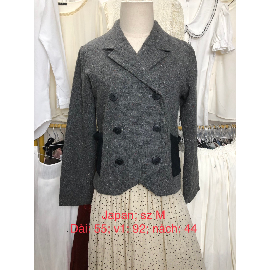 Áo khoác dạ ép, dạ tweed si tuyển 2hand dài tay nhiều mầu nhiều mẫu