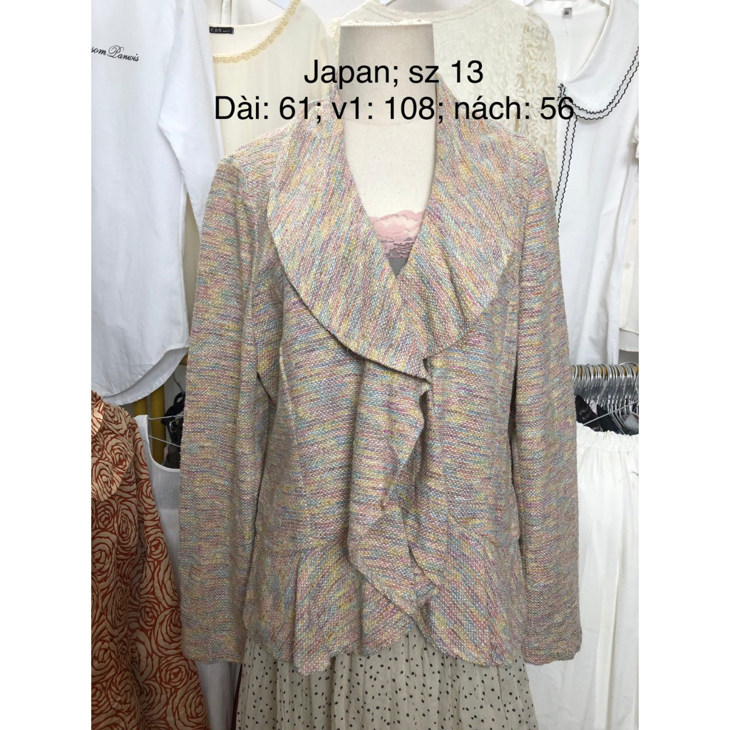 Áo khoác dạ ép, dạ tweed si tuyển 2hand dài tay nhiều mầu nhiều mẫu