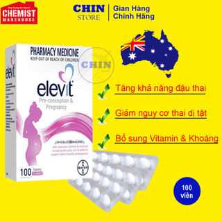 Viên uống Elevit Healthy Baby Healthy Mum hỗ trợ sức khỏe mẹ trong giai đoạn trước, trong và sau thai kỳ hộp 100 viên Úc