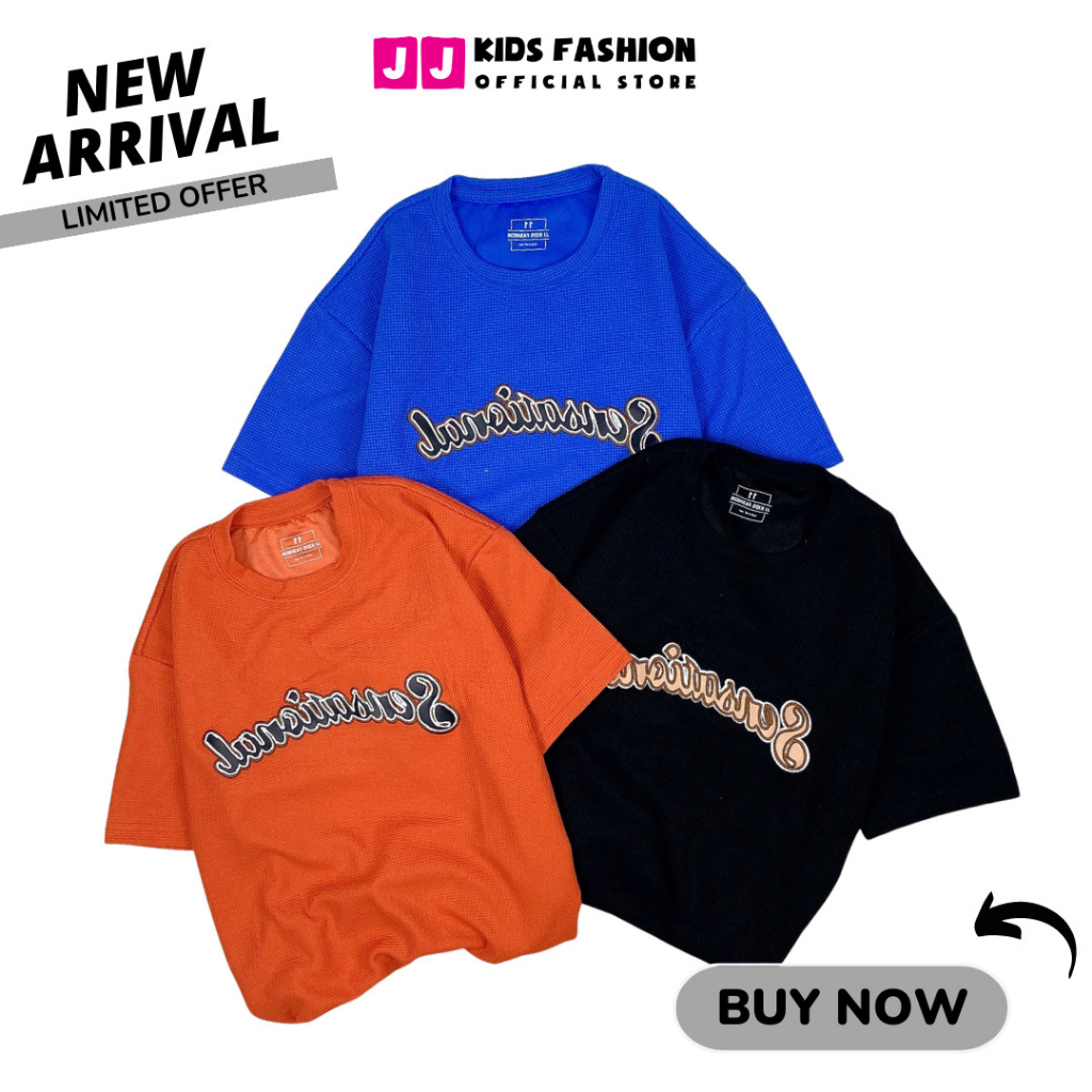 Áo thun bé trai, bé gái, áo phông cộc tay cho bé thời trang mùa hè thêu chữ sang trọng size đại 30 - 60kg | JJ Kids