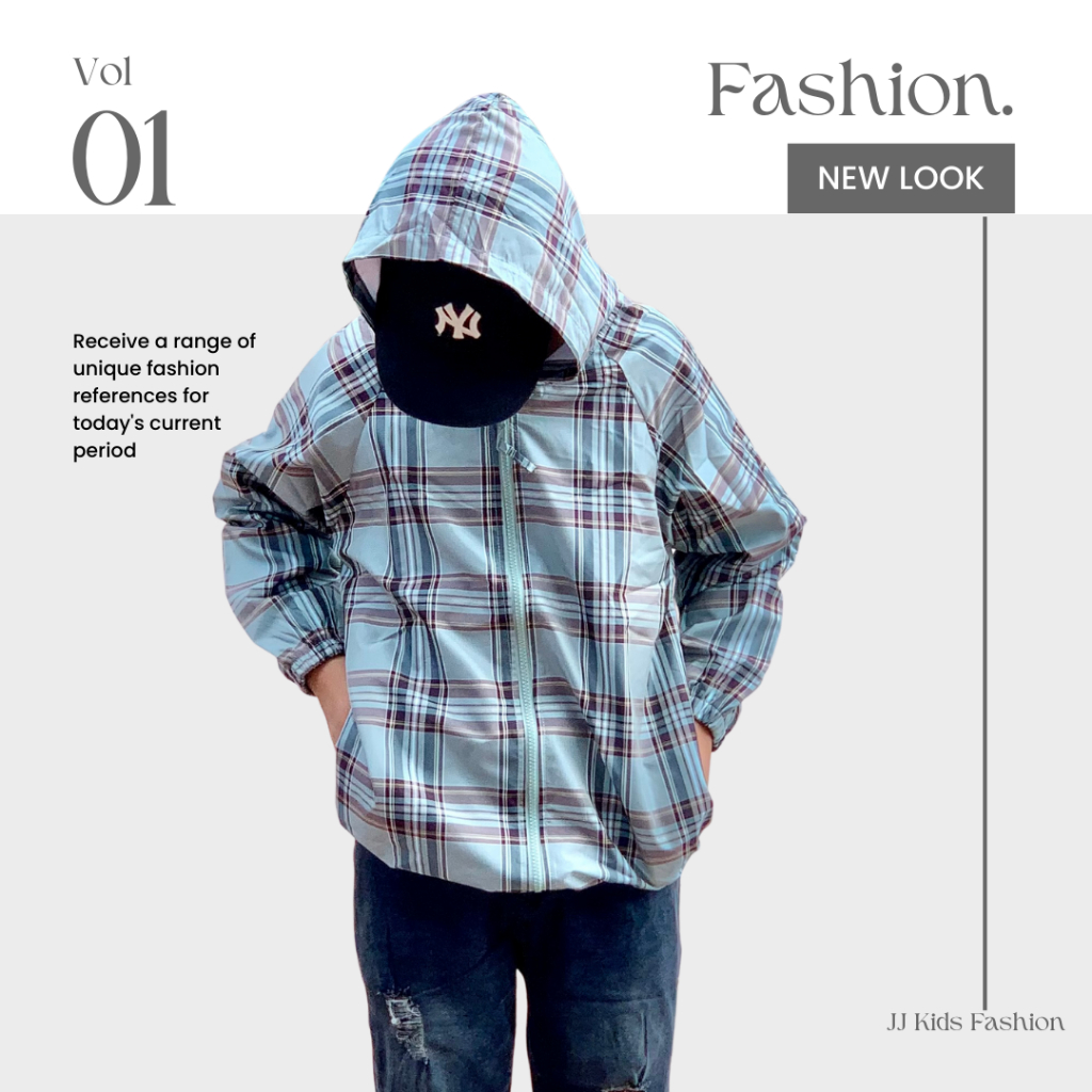 Áo khoác gió cho bé trai, bé gái 5-12 tuổi vải dù trẻ em năng động, cá tính - JJ Kids