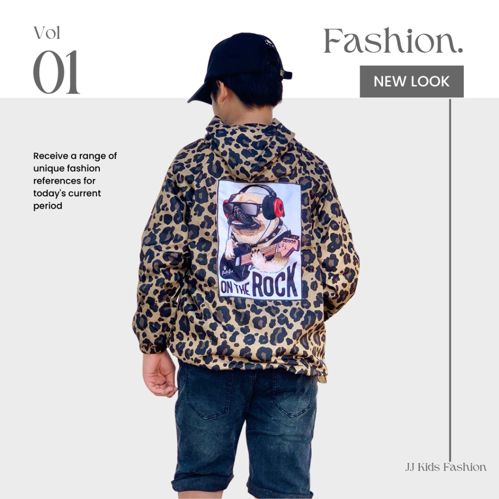 Áo khoác gió cho bé trai, bé gái 5-12 tuổi vải dù trẻ em năng động, cá tính - JJ Kids