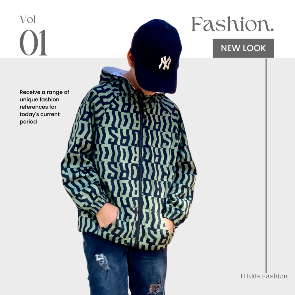 Áo khoác gió cho bé trai, bé gái 5-12 tuổi vải dù trẻ em năng động, cá tính - JJ Kids