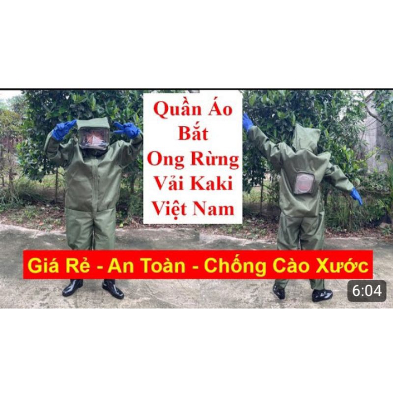 Bộ Quần Áo Chuyên Nghành Bắt Ong Vải Ka- Ki