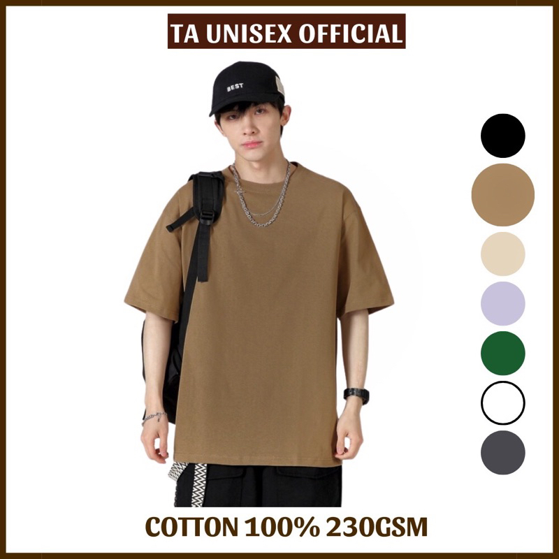 Áo thun nam trơn 100% cotton cao cấp 230gsm unisex