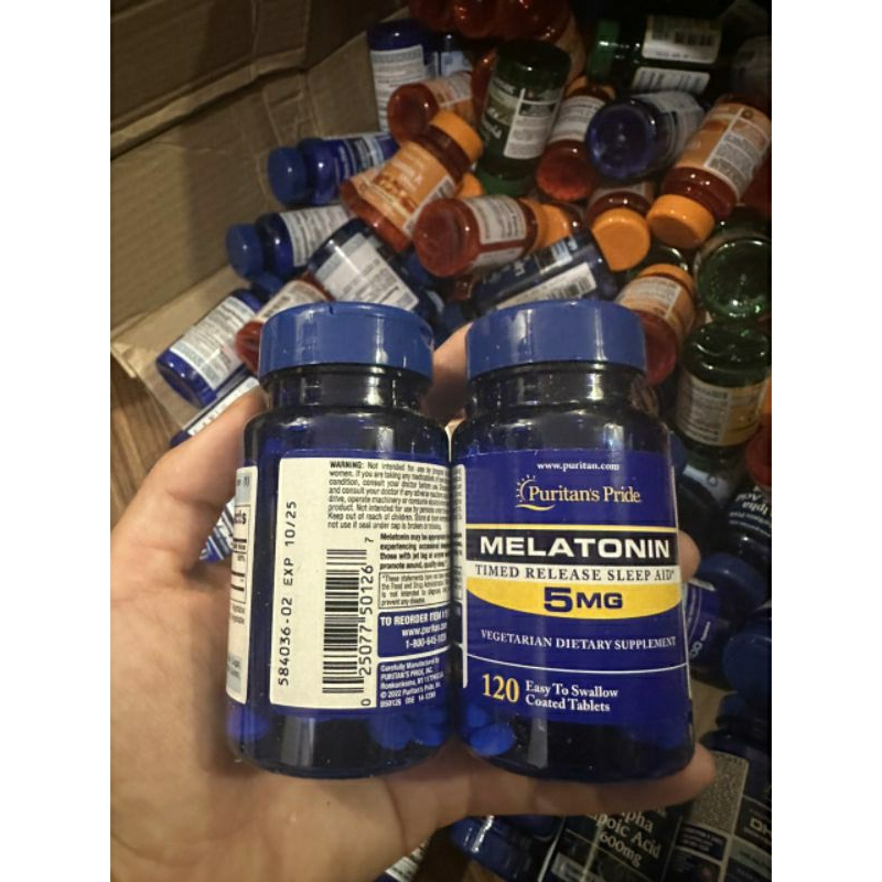 Viên Hố Trợ Giấc Ngủ Ngon Melatonin 3mg 5mg Puritan's Pride 120v