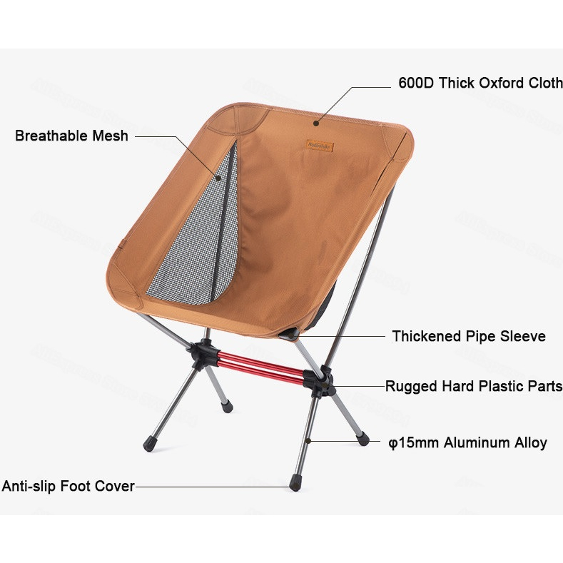 Ghế camping dã ngoại gấp gọn NatureHike NH20JJ027, Ghế xếp dã ngoại Naturehike chính hãng