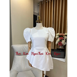 Áo peplum lệch tà khoét vai