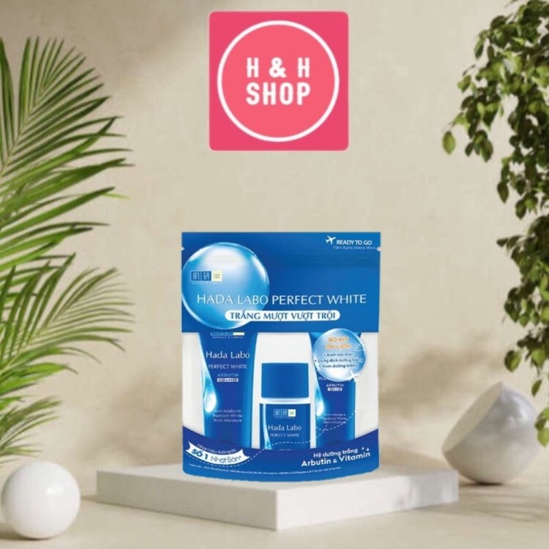 Bộ dưỡng da trắng mượt vượt trội Hada Labo Perfect White (15g+20ml+12ml)