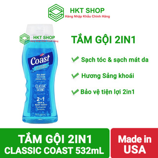 (mẫu mới) Dầu tắm gội Coast 2IN1 Hair & Body Wash 532ml - HKT Shop