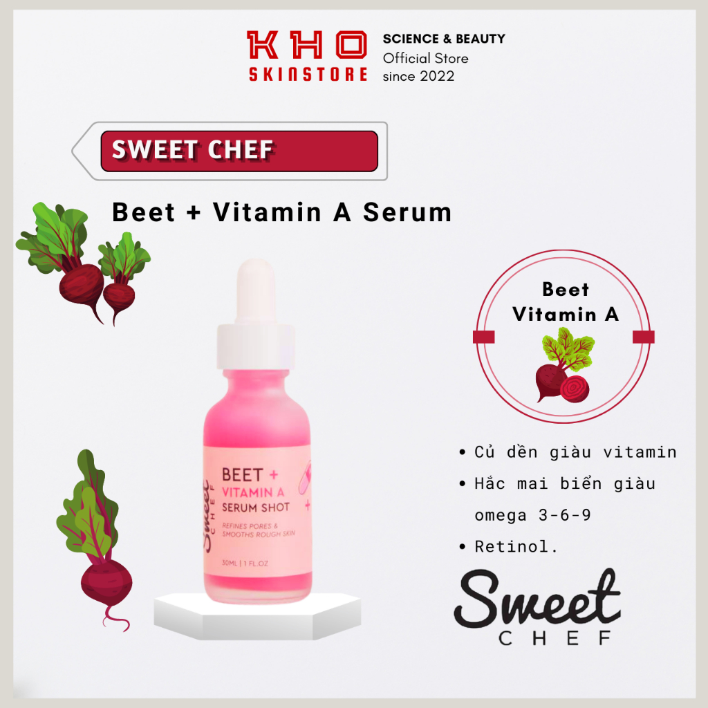 SweetChef Tinh chất ngăn lão hóa Beet + Vitamin A Serum