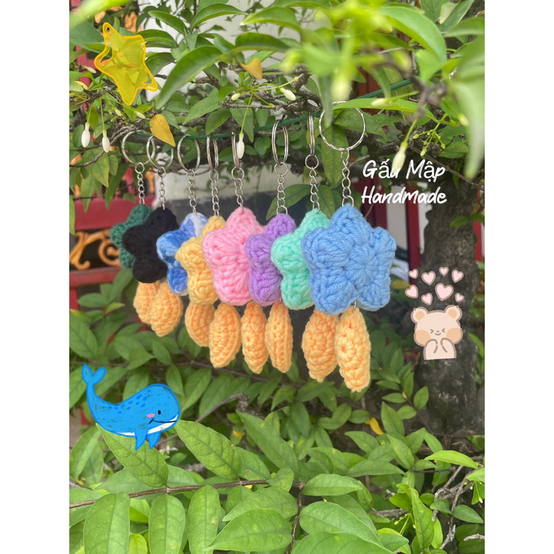 Móc khoá ngôi sao bằng len