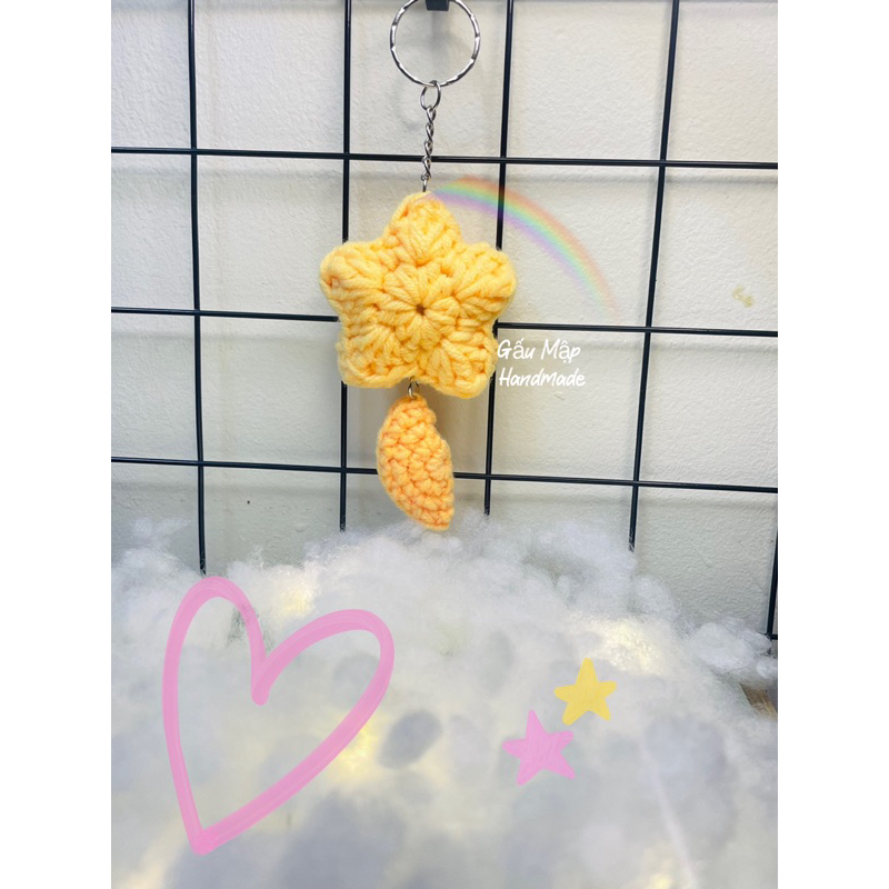 Móc khoá ngôi sao bằng len