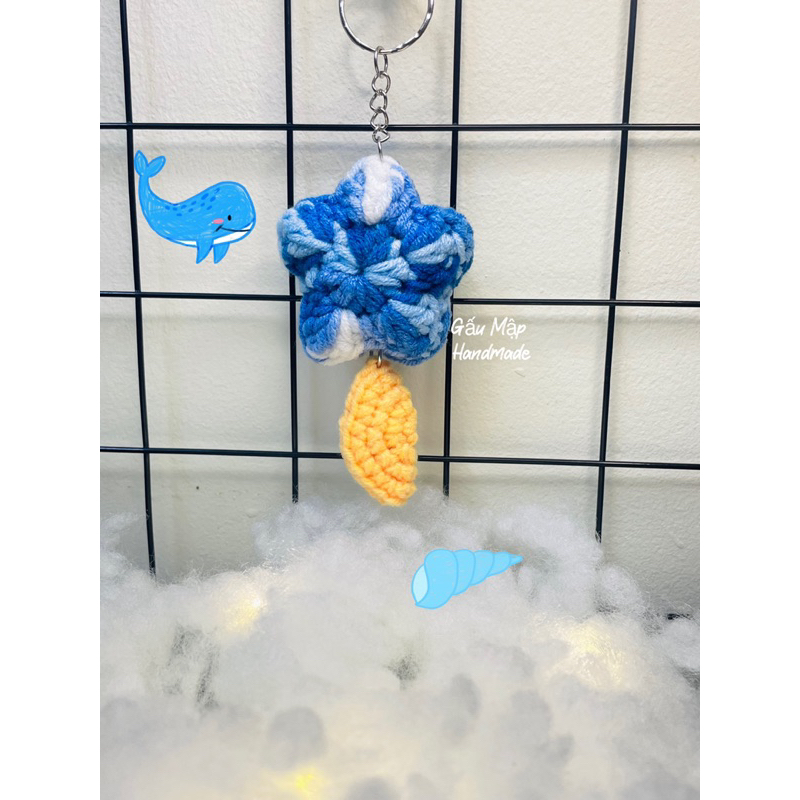 Móc khoá ngôi sao bằng len