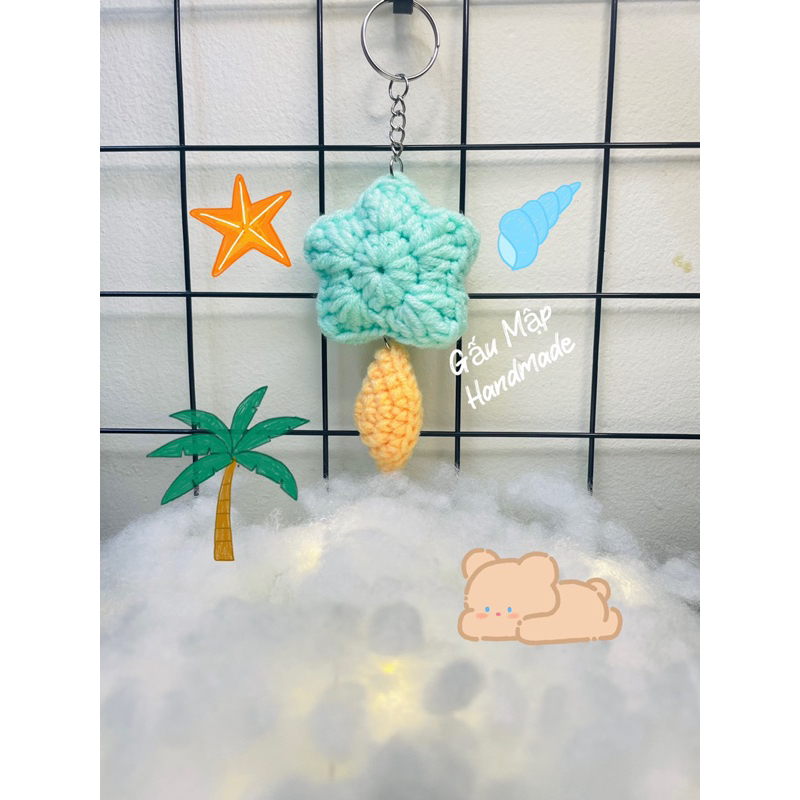 Móc khoá ngôi sao bằng len