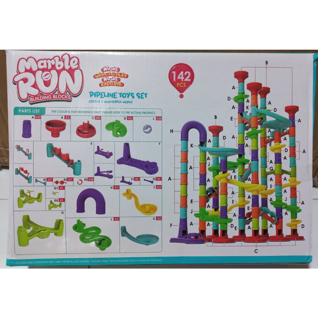 Đồ Chơi Xếp Hình Lắp Ráp Lego Cầu Trượt Thả Bi, Kiểu Dáng Đường Ống Tròn, Bắn Bi Đòn Bẫy 03017