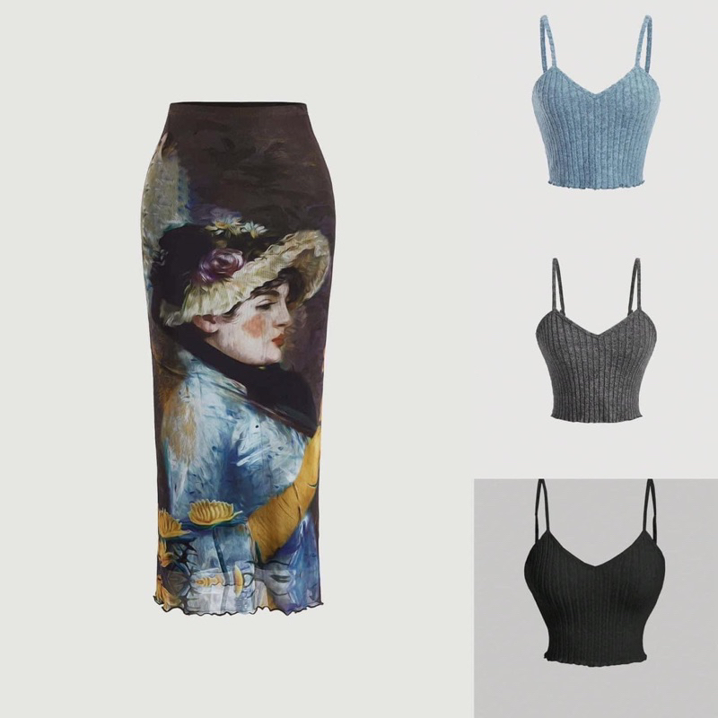 Set chân váy và áo 2 dây