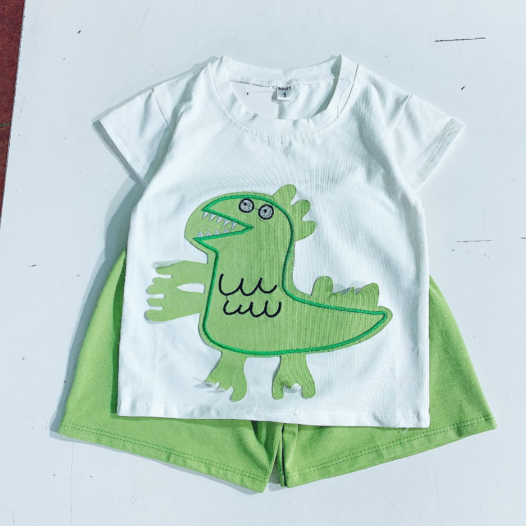 Bộ quần áo bé trai hình khủng long nhong nhong 10kg đến 28kg