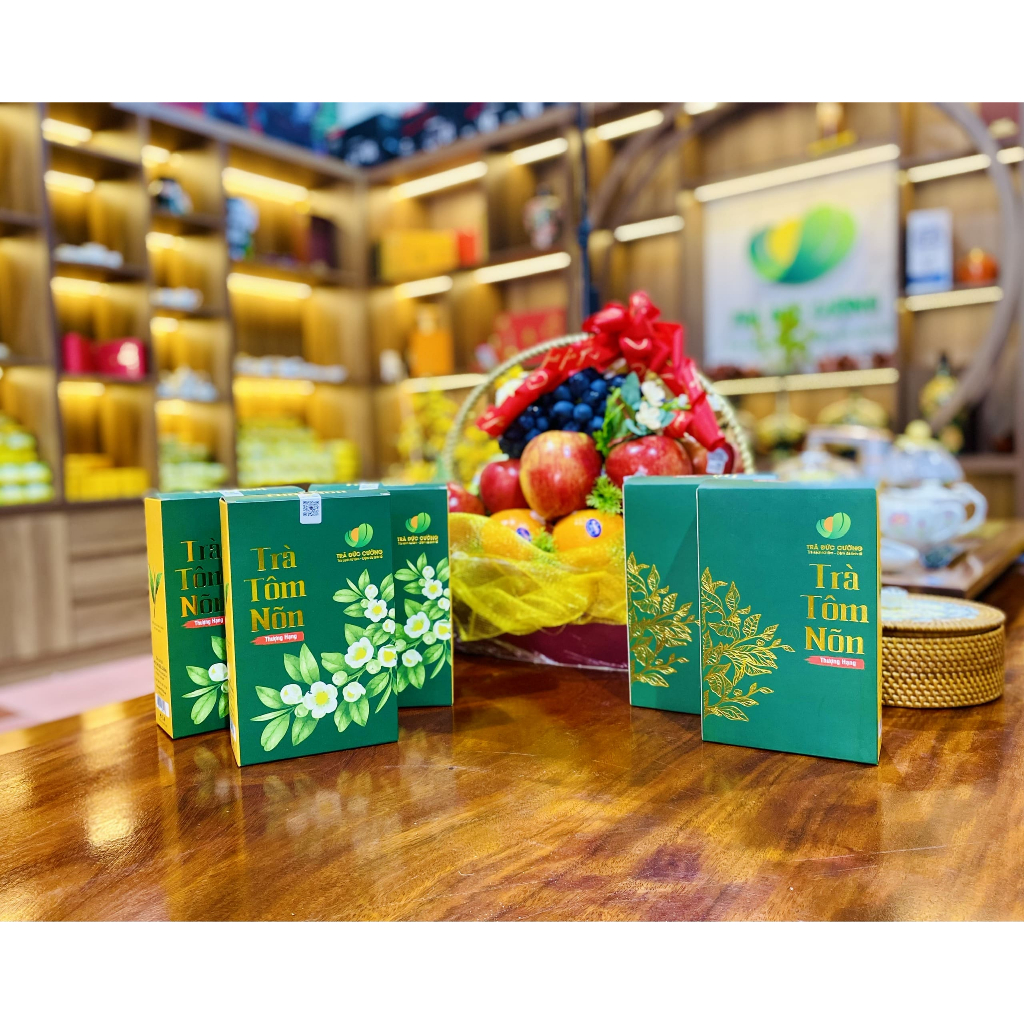 Trà Tôm Nõn - Thái Nguyên thượng hạng ( Hộp 20 gói x 10G ) Trà Đức Cường, Trà Sạch Tiêu Chuẩn VietGap